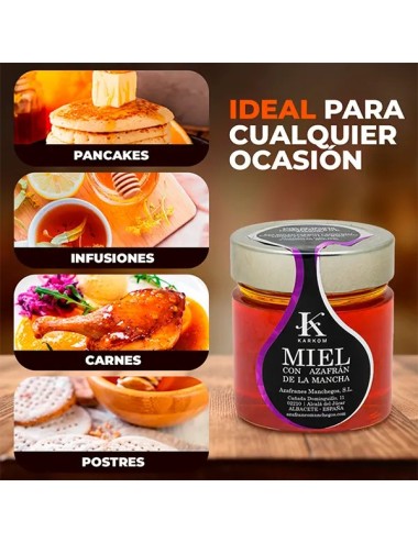 Honey with saffron karkom Jar 250 gr